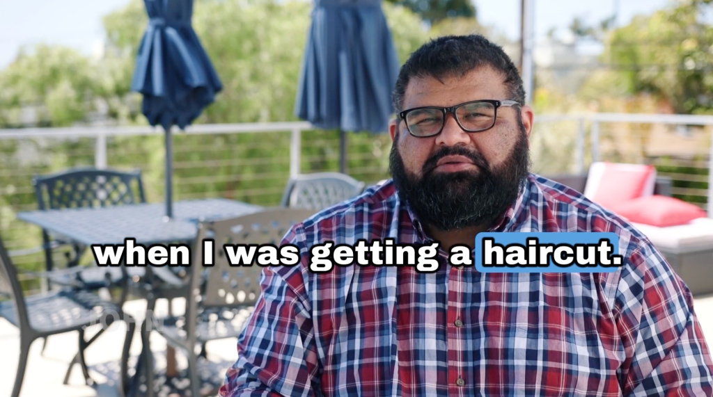 John explains that his barber was the first person to notice the unusual bumps forming at the back of his scalp.