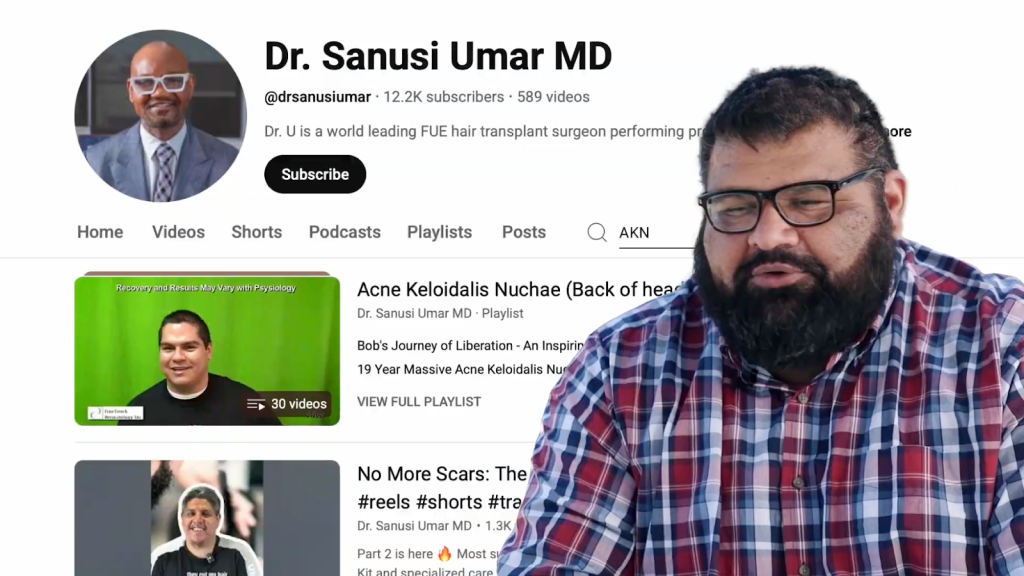 John explains that his previous doctor referred him to Dr. Sanusi Umar in hopes of finally treating his severe scalp conditions.